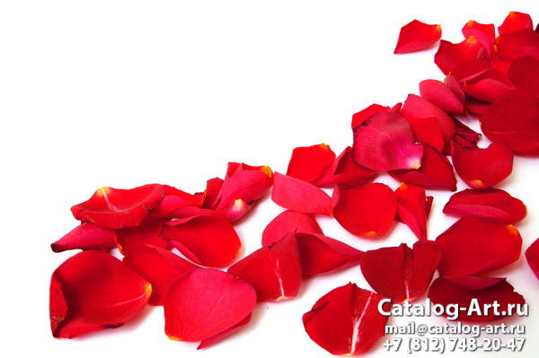 Натяжные потолки с фотопечатью - Красные цветы 77